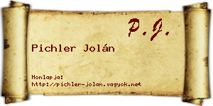 Pichler Jolán névjegykártya